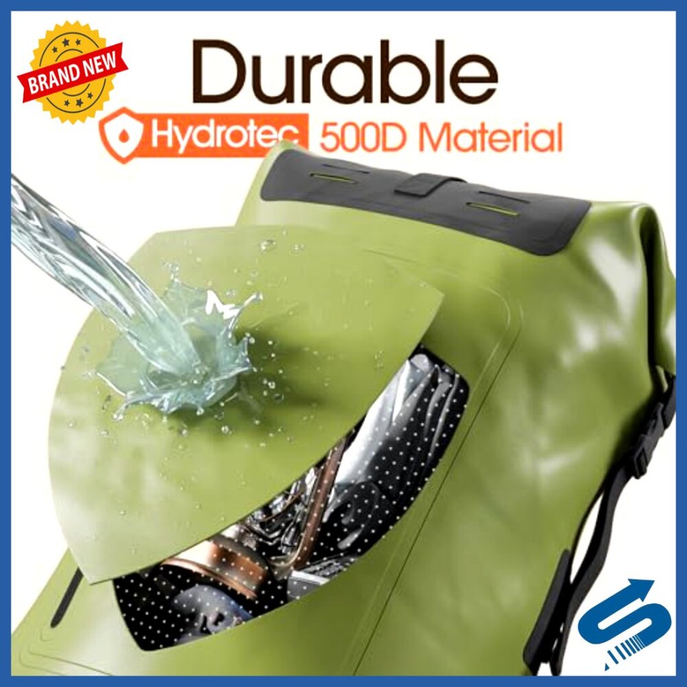 Waterproof Hiking Backpack with Roll-Top Closure and Padded Straps - Picture 4 of 6